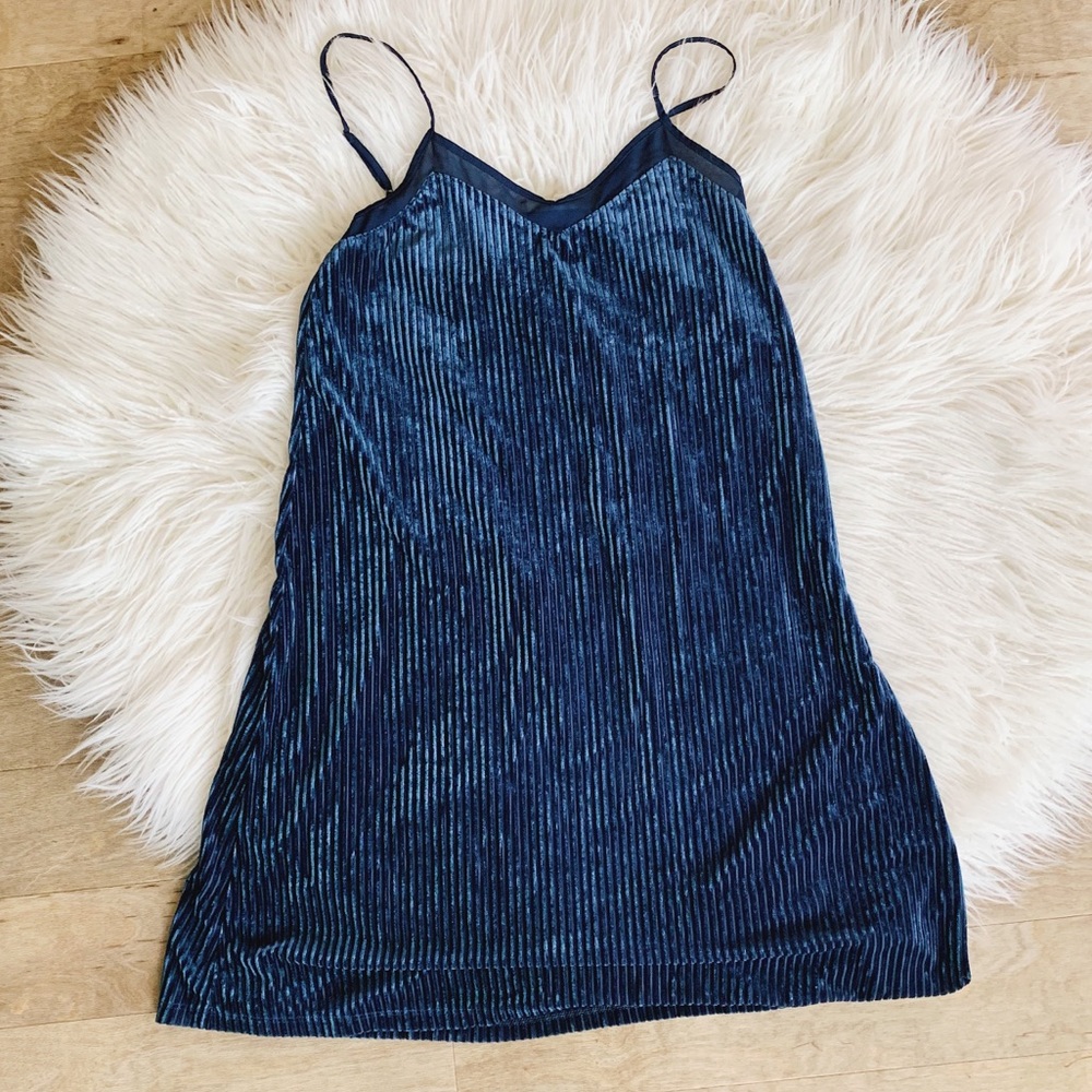 Candies || Navy Velvet Slip Dress